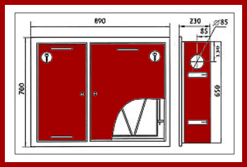 Размер пожарного шкафа ШПК-315 ВЗБ встроенный закрытый белый